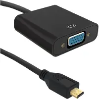 Qoltec 50403 video cable adapter VGA (D-Sub) HDMI Type D (Micro) Black