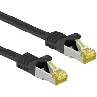 Wentronic RJ45 Patchkabel CAT 6A S/FTP (PiMF), 500 MHz mit CAT 7 Rohkabel, Schwarz, 30 m, LSZH halogenfrei, Kupfer, RJ45 (CAT 6A) Stecker