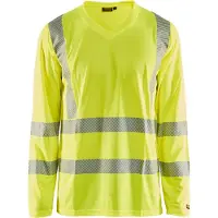 Blakläder T-Shirt langarm und V-Ausschnitt mit hoher Sichtbarkeit und UV-Schutz