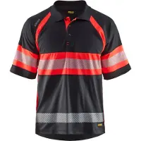 Blakläder High Vis Polo Shirt 3338 1051 in div. Farben, Farbe:schwarz/rot, Größe:3XL