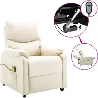 vidaXL Massagesessel Elektrisch Creme Stoff