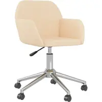 vidaXL Bürostuhl Drehbar Creme Stoff