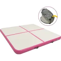 vidaXL Aufblasbare Gymnastikmatte mit Pumpe 200x200x10 cm PVC Rosa