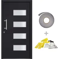 vidaXL Haustür Aluminium und PVC Anthrazit 100x210 cm