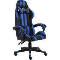 vidaXL Gaming-Stuhl Schwarz und Blau Kunstleder