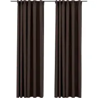 vidaXL Verdunkelungsvorhänge Haken Leinenoptik 2 Stk. Taupe 140x245 cm
