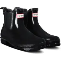 Hunter Gummistiefel Original Gloss Chelsea Damen Black-Schuhgröße 39