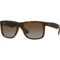 Ray-Ban Herren RB4165 JUSTIN 865/T5 Gläser SONNENBRILLEN Injiziert Schildkröte Braun Quadratisch Polarisiert