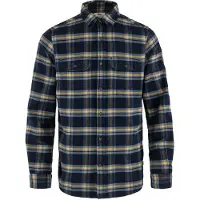 Fjällräven Hemd Övik Heavy Flanell Shirt Men Dark Navy Buckwheat Brown-S