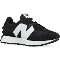 New Balance 327 Wildleder-Sneaker mit großem Logo, Schwarz 45.5 EU