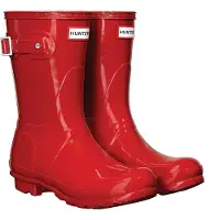Hunter Gummistiefel Original Short Gloss Military Red-Schuhgröße 38
