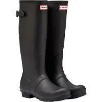 Hunter für Damen. WFT1001RMA Verstellbare Original-Rückenstiefel schwarz -Höhe: 38cm (35/36), Wohnung, Lässig