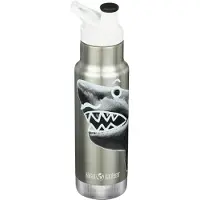 Klean Kanteen Insulated Kid Classic Narrow 1008786 Trinkflasche mit Sport Cap Mr Shark, 355ml