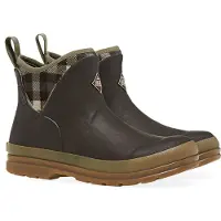 Muck Gummistiefel Originals Pull On Ankle Brown Plaid Damen-Schuhgröße 40