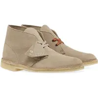 Clarks für Herren. 26155527 Beige Lederstiefeletten von Desert (45), Wohnung, Wildleder, Schnürsenkel, Lässig