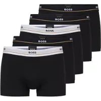 BOSS Fünfer-Pack eng anliegende Boxershorts aus Stretch-Baumwolle mit kurzem Bein und Logos am Bund Grösse S