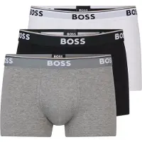 BOSS Eng anliegende Boxershorts aus Stretch-Baumwolle mit kurzem Bein und fortlaufenden Logos Grösse L