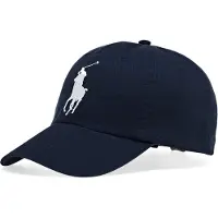 Ralph Lauren Unisex. 710673584013 Big Pony marineblaue Chino-Mütze mit Schirm (OSFA), Lässig, Baumwolle