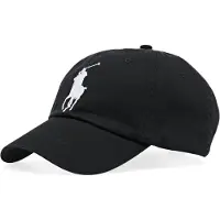 Ralph Lauren Unisex. 710673584015 Chino-Mütze mit Schirm Logo schwarz (OSFA), Lässig, Baumwolle