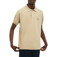 Lacoste L1212 SHORT SLEEVED RIBBED COLLAR S Brown