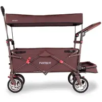 FUXTEC FUXLIFE by Bollerwagen FX-CT800 Komfort faltbar - Braun | Transportwagen mit Sonnendach | Innenraumverlängerung Braun