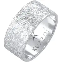 KUZZOI Ring Herren Bandring Organic Struktur 925 Silber Kuzzoi Grau