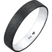 KUZZOI Ring Bandring Herrenring Freundschaftsring 925 Silber Kuzzoi Schwarz