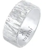 KUZZOI Ring Bandring Breit Struktur Gehämmert 925 Silber Kuzzoi Silber