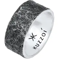 KUZZOI Ring Herren Bandring Organic Struktur 925 Silber Kuzzoi Silber
