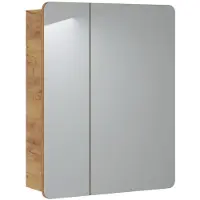 DMK Deutsches Milchkontor Badezimmerschrank Mit Spiegel 60 Cm Eiche Modern 2 Türen Abgerundet