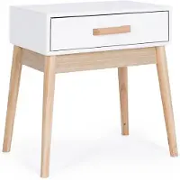 YES everyday | Nachttisch Ordinary Kiefernholz Weiß Holz 43x30x48 cm | NADUVI