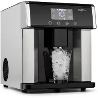 Klarstein Eiswürfelmaschine Klein, 3L Eiswürfelbereiter, Eiswürfelmaschine mit 3 Eiswürfel Größen, Schnelle Mini-Eiswürfelmaschine, Leichte Reinigung, Eiswürfelbereiter für 15kg Eis in 24h
