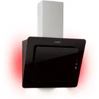 Klarstein Helena Dunstabzugshaube kopffrei, Kopffreihaube Wandhaube mit 595 m³/h, RGB Ambiente-Licht, Umluft & Abluft, LED-Beleuchtung, Touch-Control, 60 cm, schwarz