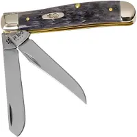 Case Knives Case Mini Trapper Pocket Worn Grey Bone, Crandall Jig, 58414, 6207 CV-Stahl Taschenmesser
