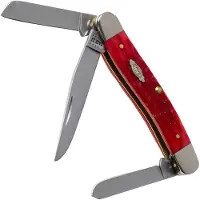 Case Knives Case Medium Stockman Dark Red Bone, Peach Seed Jig, 31951, 6318 CV-Stahl Taschenmesser