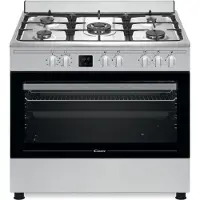 Candy MAXI COOKERS CCGMEE9025PX/E, Freistehender Herd, Edelstahl, Drehregler, Edelstahl, Vorderseite, Gaskochfeld