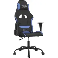 vidaXL Gaming-Stuhl Schwarz und Blau Stoff