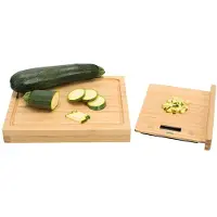 ADE Küchenwaage und Schneidebrett Bambus (27,4 x 22,6 x 3,5 cm)