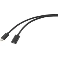 Renkforce USB-Kabel USB 3.2 Gen2x2 USB-C Stecker, USB-C Buchse 1.00 m Schwarz PVC-Mantel RF-4755220