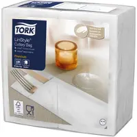 Tork LinStyle Bestecktaschen Weiß, strapazierfähig, 39 cm × 39 cm, 12 × 50 Serv...