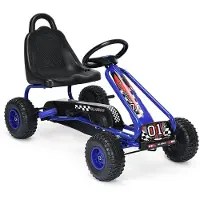 Costway Gokart mit Handbremse bis 30kg für Kinder von 3-6 Blau