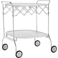 Kartell Servierwagen Gastone weiß, Designer Antonio Citterio, 68x70x62 cm