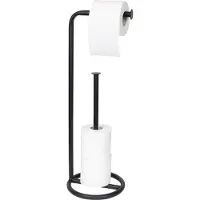 Loft42 | Toilettenpapierhalter Grant Schwarz Metall 14x14x58 cm | NADUVI