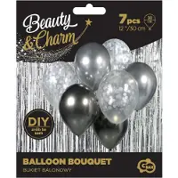 GoDan S.A Beauty&Charm Luftballons, Silberstrauss, 30 cm, 7 Stk