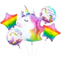 GoDan S.A Folienballon Einhornset 5 Stück.