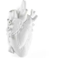 Seletti Love In Bloom Giant Resin Heart Vase Weiß - , Love in Bloom Giant, Weiß, Kunststoff, Design