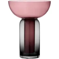 AYTM Torus Vase Ø15 Schwarz/Rose - , Pink / Rosé, Glas