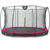 Exit Silhouette Trampolin ø366cm, mit Sicherheitsnetz, Bodentrampolin, Rund, für Kinder, Rosa