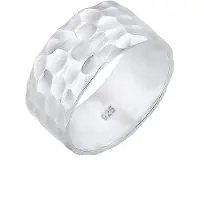 Elli Ring Basic Bandring Gehämmert Trend Cool 925 Silber Elli Silber