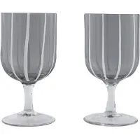 OYOY Living L300547, Universelles Weinglas, Tulpenglas, Glas, Grau, 350 ml, 15 cm